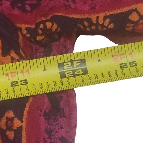 Vintage 90s Westbound Womens XL Button-Up Shirt Bright Pink Orange Rayon Stripe - Picture 5 of 16